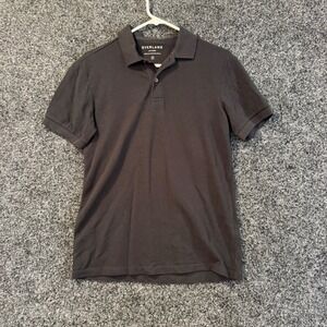 EVERLANE Mens Black Short Sleeve Classic Polo Shirt‎ Size XS Cotton